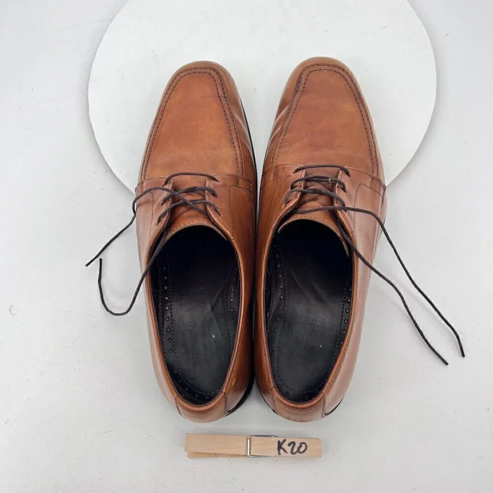 Allen Edmonds Tribeca Men Size 9D Brown Walnut Leather Derby Dress Shoes